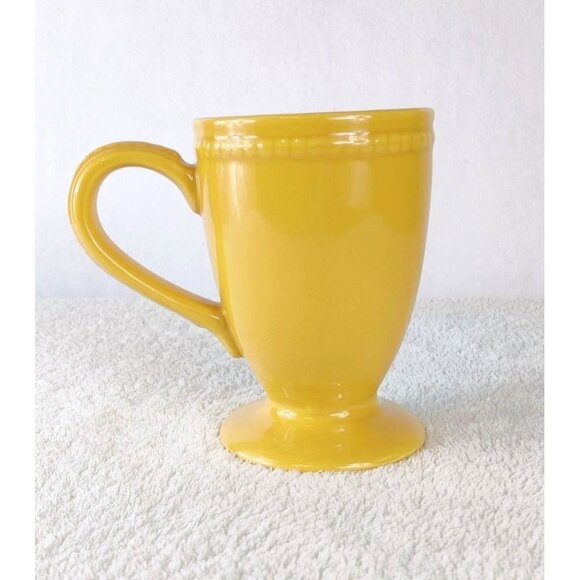 Yellow Coffee Mug Cup Ceramic Glossy Classic Breakfast Cottage Cozy Tea Party - Picture 1 of 10